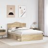 vidaXL Bedframe met hoofdeinde Sonoma 140 x 200 cm Massief grenenhout