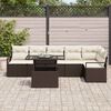 vidaXL Tuin Sofa Set met kussen 7 pcs Bruin Poly riet