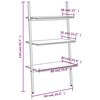 vidaXL Ladderrek met 3 schappen 64x34x116 cm donkerbruin en zwart