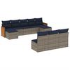 vidaXL 10-delige tuinbankset met kussens, grijs polyrotan