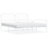vidaXL Bedframe met hoofd- en voeteneinde&nbsp;metaal wit 183x213 cm