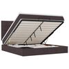vidaXL Ottoman bed met matras en LED's 180x200cm stof donkerbruin