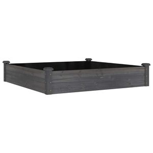 vidaXL Plantenbak verhoogd met voering 120x120x25 cm vurenhout grijs