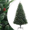 vidaXL Kunstkerstboom met scharnieren en rode bessen 150 cm