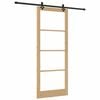 vidaXL Schuifdeur Naturel 93 x 232 cm Massief grenenhout en glas