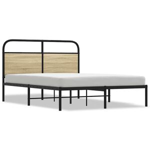 vidaXL Bedframe zonder matras bewerkt hout sonoma eikenkleur 120x190cm