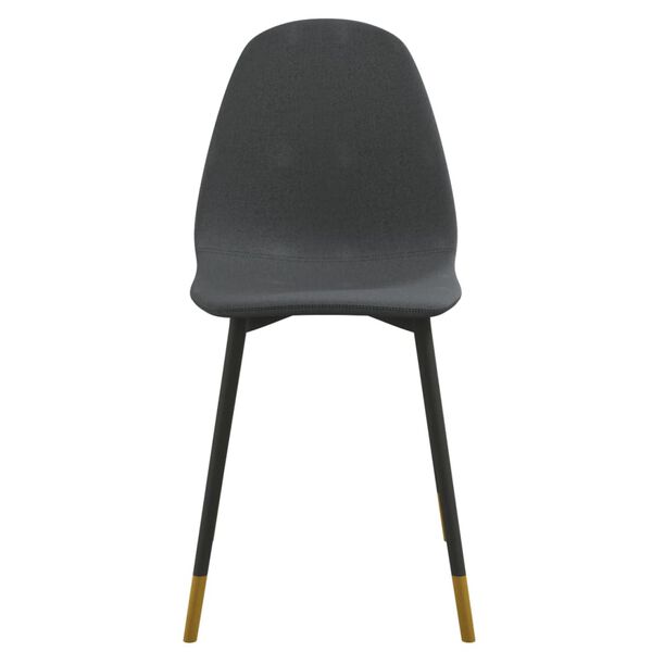 vidaXL Eetkamerstoelen 2 st stof donkergrijs