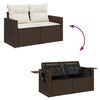 vidaXL 11-delige Loungeset met kussens poly rattan bruin