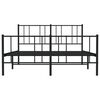 vidaXL Bedframe met hoofd- en voeteneinde metaal zwart 140x200 cm