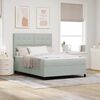 vidaXL LED Box Spring Bed met matras Lichtgrijs 140 x 190 cm Stof