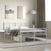 vidaXL Bedframe met hoofd- en voeteneinde metaal wit 160x200 cm