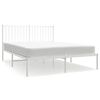 vidaXL Bedframe met hoofdbord metaal wit 140x200 cm