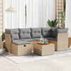 vidaXL 7-delige Loungeset met kussens poly rattan beige