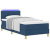 vidaXL LED Box Spring Bed met matras met LED Blauw 90 x 200 cm Stof