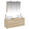 vidaXL Badkamermeubelset 4 pcs Sonoma Eiken Bewerkt hout en glas