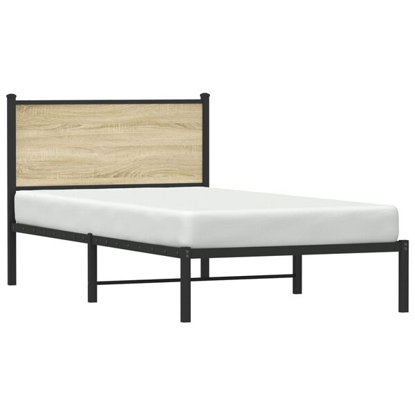 vidaXL Bedframe zonder matras metaal sonoma eikenkleurig 100x200 cm