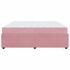 vidaXL Bedframe met matras Roze 200 x 200 cm Stof