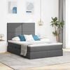 vidaXL Opbergbed met LED met matras Donkergrijs 140 x 190 cm Polyester