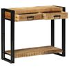 vidaXL Wandtafel met lade Bruin 90 x 33 x 75 cm Massief Mango Hout