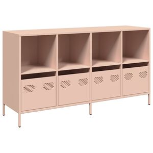 vidaXL Dressoir 135x39x73,5 cm koudgewalst staal roze