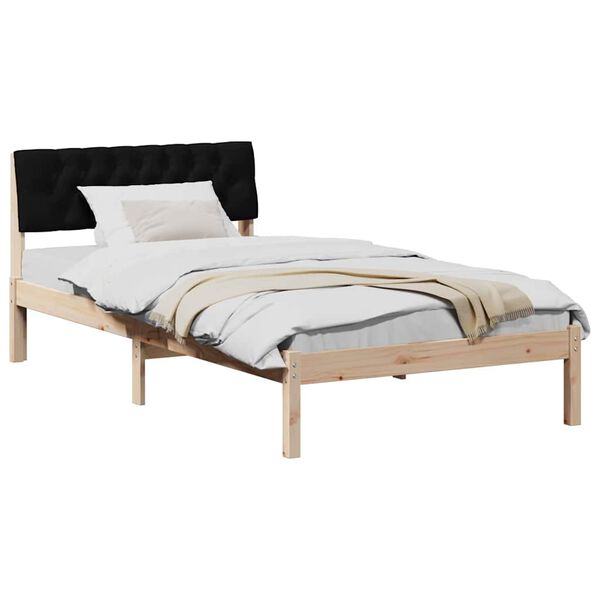 vidaXL Bedframe Bruin en zwart 100 x 200 cm Massief grenenhout