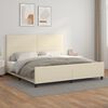 vidaXL Bedframe met hoofdbord kunstleer cr&egrave;mekleurig 200x200 cm
