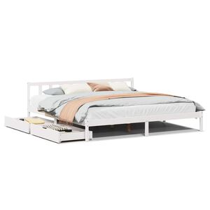 vidaXL Bedframe zonder matras massief grenenhout wit 180x200 cm