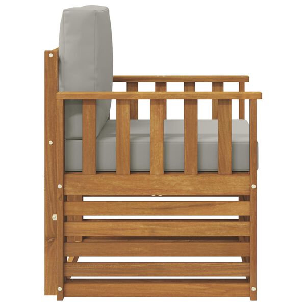 vidaXL Buiten bankenset met kussen Naturel 71 x 63 x 73 cm