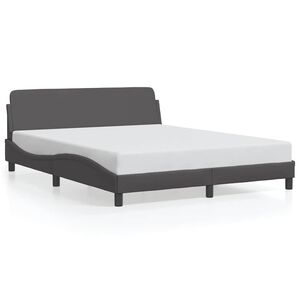 vidaXL Bedframe "Dover" kunstleer grijs 160x200 cm