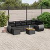 vidaXL 8-delige Loungeset met kussens poly rattan zwart
