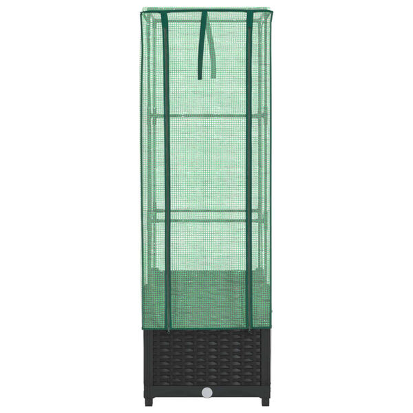 vidaXL Plantenbak verhoogd met kashoes 40x40x139 cm rattanlook