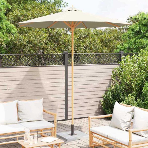 vidaXL Tuinparasol Crème Wit Ø 270 x 260 cm Bamboe