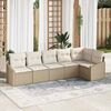 vidaXL Bankstel met kussen 6 pcs Beige poly rattan