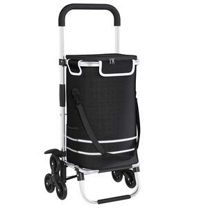vidaXL Winkel trolley Zwart 47 x 39 x 100,5 cm Oxford stof