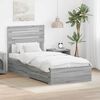 vidaXL Bedframe Grijs Sonoma en Zilver 75 x 190 cm Bewerkt hout