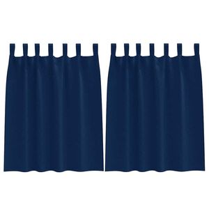 vidaXL Zwart-out Gordijnen met Ringen 2 pcs Donkerblauw 140 x 140 cm