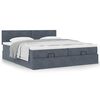 vidaXL Ottoman bed met matrassen 160x200cm fluweel donkergrijs