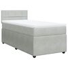 vidaXL Boxspring met matras fluweel lichtgrijs 80x200 cm