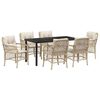 vidaXL Tuin eettafelset 7 st Beige poly rattan