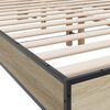 vidaXL Bedframe bewerkt hout metaal sonoma eikenkleurig 140x200 cm
