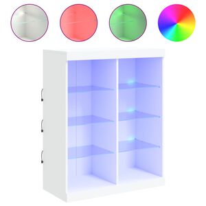 vidaXL Dressoir met LED-verlichting 81x37x100 cm wit