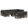 vidaXL Tuinbankenset 14 st Grijs poly rattan