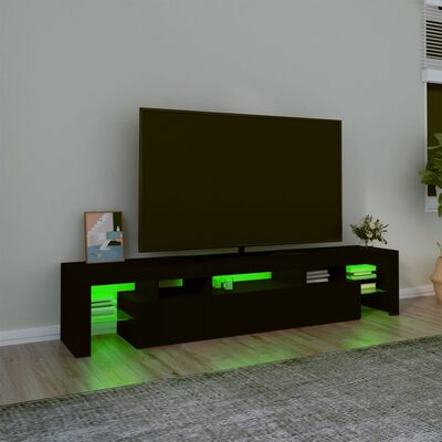 vidaXL Tv-meubel met LED-verlichting 200x36,5x40 cm zwart