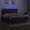 vidaXL Boxspring met matras en LED stof donkerbruin 200x200 cm