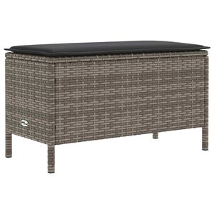 vidaXL Tuinvoetenbank Grijs en Donkergrijs 80 x 38 x 45 cm PE Rattan