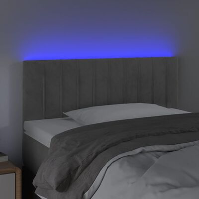 vidaXL Hoofdbord LED 80x5x78/88 cm fluweel lichtgrijs