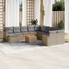 vidaXL 12-delige Loungeset met kussens poly rattan beige