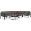 vidaXL 7-delige Loungeset met kussens poly rattan antraciet