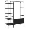 vidaXL Kledingrek met plank Zwart 120 x 44 x 160 cm Bewerkt hout