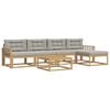 vidaXL Buiten bankenset 6 st 5-zits Wit en Lichtgrijs Polyester